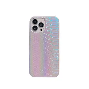 Hot Sale Highlight Half Wrapped Cell Phone Protective Cover Shell Laser Snake Patterned Phone Back Case for iPhone