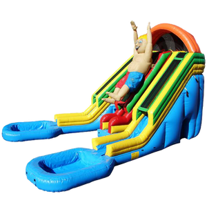 Toboggan aquatique gonflable commercial à double piste en PVC, pour utilisation sèche ou humide, avec double <span class=keywords><strong>piscine</strong></span> à éclaboussures, idéal pour les entreprises de <span class=keywords><strong>location</strong></span> de matériel de fête - Product Image 2