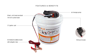 SEA FLO Outils de réparation et d'entretien automobiles et camions, <span class=keywords><strong>Pompe</strong></span> électrique 12V pour transfert et extraction d'huile moteur, de liquides et de diesel - Product Image 3