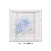 Breloques Papillon pour Ongles 3D en Maille Transparente avec Strass, Décorations d'Ongles Papillon pour Manucure DIY, Accessoires de Salon de Manucure