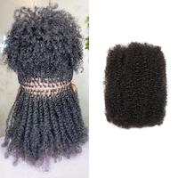 Cheveux Rasta Vierges Noirs Naturels 30G, Tressage Chinois en Vrac de Cheveux Humains Mini Twist Double Dessiné 1B Couleur Crépus