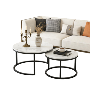 Modern Easy to Clean Minimalist Design <b>Nesting</b> <b>Coffee</b> <b>Tables</b> <b>Set</b> Metal Frame Contemporary Living Room Furniture - Product Image 1