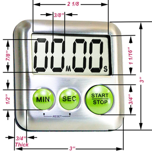 Minuterie numérique à affichage grand format en acier inoxydable, magnétique et puissante, avec compte à rebours et compte à rebours progressif, et alarme sonore puissante - Product Image 5