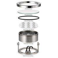 Projecteur de piscine plat DMX512 étanche IP68 en acier inoxydable 304, changement de couleur 2700-7000K, garantie 5 ans pour fontaine