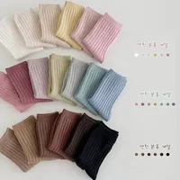Lot solide enfants chaussettes décontracté bébé filles garçons doux respirant coton rayure automne enfant en bas âge tricoté enfants chaussettes pour Y