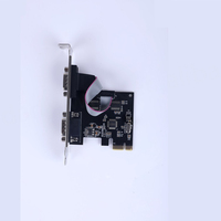 Kartu Serial PCI Express 9-Pin Ganda dengan 2 Port RS232 DB9 Chipset WCH382 Hitam OEM Dikemas dalam Karton Tersedia dalam Stok