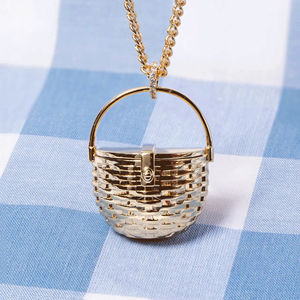 Collar con Colgante de Acero Inoxidable Personalizado ZSZL, con Diseño de Fresa y Cereza Tejida, Chapado en Oro - Product Image 6