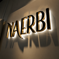 Enseigne lumineuse 3D durable IP65 étanche pour extérieur et intérieur, panneau logo LED personnalisé en acrylique pour entrée d'entreprise, vente en gros