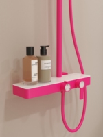 Ensemble de douche thermostatique haut de gamme au design moderne, système de douche en laiton pour salle de bain, mitigeur chaud/froid, robinets de douche roses