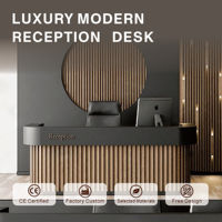 Comptoir de réception moderne en bois de luxe, table de réception haut de gamme pour magasin de vêtements, bureau, hôtel