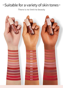 Série de gloss à lèvres mats multi-pigments MLM OEM, non collant, effet velours, longue tenue, couleur nude, cosmétiques, gloss à lèvres non collant - Product Image 3