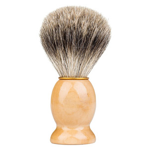 Pinceau à raser professionnel de haute qualité pour droitiers, manche en bois, poils en nylon, pour le rasage de la barbe, avec logo et emballage personnalisés - Product Image 4