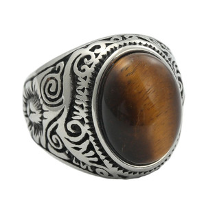 <span class=keywords><strong>Anelli</strong></span> <span class=keywords><strong>da</strong></span> <span class=keywords><strong>Uomo</strong></span> Retrò con Design Personalizzato, <span class=keywords><strong>Anelli</strong></span> Punk con Gemme Blu, Bianche, Argento, Verdi, <span class=keywords><strong>Anelli</strong></span> <span class=keywords><strong>Artigianali</strong></span> con Turchese e Occhio di Tigre - Product Image 4