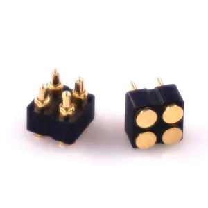 Spring Loaded Pogo Pin Connector 5.5 mm Height 2.54 mm Pitch 4 Position 2x2 Pins double Row Modular Contact Strip 2.54 Grid SMD