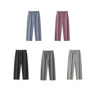 Pantalon de jogging streetwear noir épais en coton pour homme, jambe ouverte, large et droite, décontracté, taille moyenne, unisexe