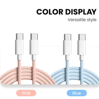 Câble de données USB à charge rapide 100W USB-C vers Type-C tressé avec coque ABS, prix usine de gros, pour usage quotidien à la maison et au bureau