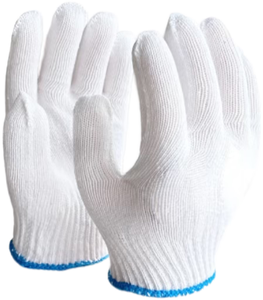 Gants en coton blanc tricotés multi-usages, durables, texturés, sans latex, sans poudre, personnalisables pour les travaux ménagers - Product Image 1