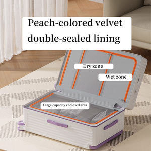 Valise de voyage à roulettes de grande capacité, design de poignée télescopique élargie, ouverture frontale, PC premium, 20/24/26/28/30 pouces - Product Image 3