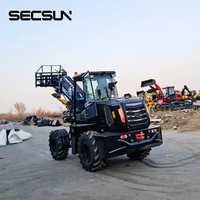 SECSUN 1.5 tonnes 2 tonnes 2.5 tonnes 3 tonnes mini chargeuse sur pneus télescope diesel chargeur télescopique avec fourche en option