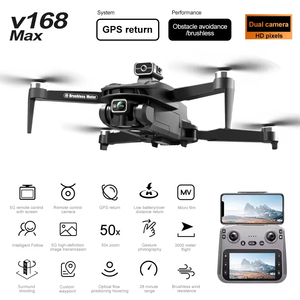 Dron profesional para exteriores 8K de largo alcance V168 Max 5G con GPS, cámara dual 4KHD, plegable, RC, 3KM, fotografía aérea, FPV, UAV - Product Image 4
