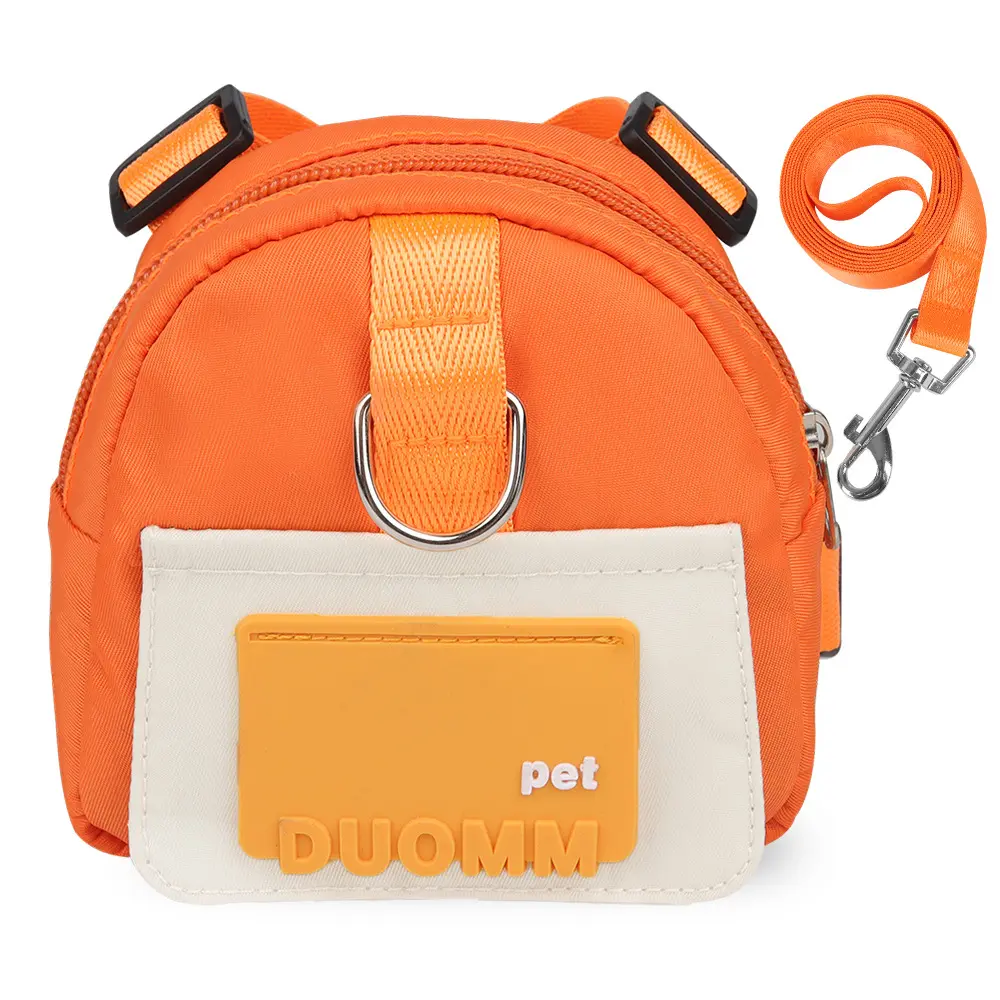 Hot Sales Pet Dog Backpack Harness Leash Set Custom Wholesale Outdoor Walking Adjustable Pet Dog Harness Set With Bag Backpack