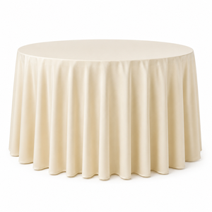 Mantel Redondo para Mesa de Boda, Banquete, Fiesta, Evento, Lino de Mesa Liso y Resistente a las Arrugas, Suministro al por Mayor - Product Image 1