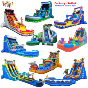 Customizable Outdoor Adult Commercial Giant <strong>Inflatable</strong> Water <strong>Slide</strong> Cheap Backyard <strong>Inflatable</strong> <strong>Slide</strong> With <strong>Swimming</strong> <strong>Pool</strong>