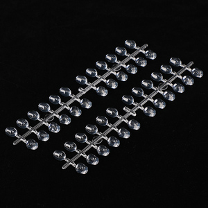 Juego de 24 puntas de muestra de color de base plana con superficie de diamante, tablero de exhibición largo de plástico para práctica de esmalte de uñas en salón, herramienta de exhibición de gel. - Product Image 1