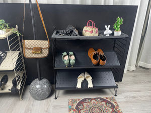 Prêt à expédier : Organisateur de chaussures convertible à 3 niveaux, étagère à chaussures suspendue en métal, grande capacité (24 paires), noir, moderne - Product Image 4