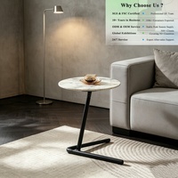 Table basse ronde de petite taille, légère, en céramique, pour la décoration de villa, table basse moderne minimaliste pour salon
