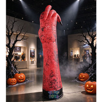 Décorations d'Halloween gonflables d'intérieur : Mains de zombie effrayantes personnalisées, mains de démon rouges géantes gonflables