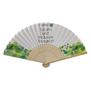 Ventaglio pieghevole con stampa in tessuto di carta con ventaglio personalizzato in bambù dal design personalizzato - Product Image 5