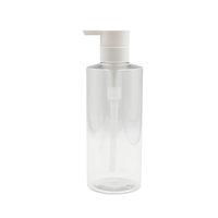 Bouteille de pompe en plastique PET transparente 500ml épaule plate vide lavage des mains savon liquide et shampooing pour cheveux bouteilles d'emballage
