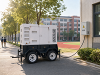 Générateurs diesel mobiles certifiés CE Perkins 65 KVA, générateurs diesel remorquables 52 kW, générateur diesel mobile monophasé AC