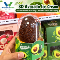 Fabricant de boîtes d'emballage transparentes pour desserts glacés, conteneur thermoformé personnalisé, plateau en plastique PET pour glaces 3D virales