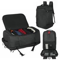 Sac à dos de voyage robuste 1680D certifié BSCI, ouverture à plat à 180°, sacoche pour ordinateur portable TSA, sac à dos professionnel avec bandoulière en S