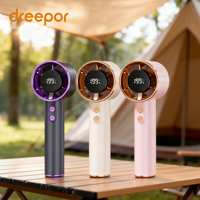 Ventilateur portable sans pales G06 à turbine, contrôle de vitesse progressif, affichage numérique, flux d'air puissant, rechargeable par USB, mini-refroidisseur