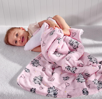 Couverture en flanelle pelucheuse Sherpa pour filles et garçons, couverture douce en micro-polaire pour bébé avec imprimé animal pour nouveau-né et crèche