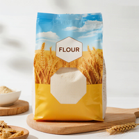 Pochette à fond plat à quatre joints latéraux pour les produits à base de farine et de poudre