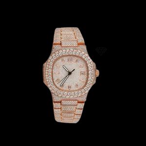 Indian Exporter Moissanite Diamond Quartz Watch Men Luminous Waterproof Sport Business <b>Wristwatch</b> Available For Sale - Product Image 6