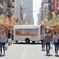 Nouvelle Arrivée 2026 : Remorque de Restauration Mobile Extérieure en Fibre de Verre, Design Urbain, pour Bar à Boissons (Limonade, Jus), Vente au Détail et Service Rapide
