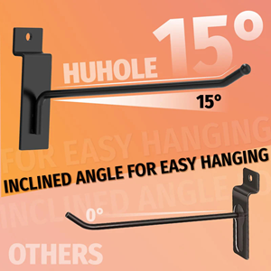 Ganchos resistentes para panel de listones de 12 pulgadas, gancho de exhibición de hierro duradero con revestimiento de vinilo y recubrimiento en polvo de alta calidad - Product Image 6