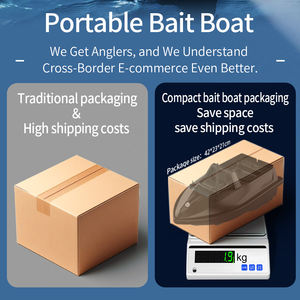 Barco Cebador de Pesca RC Flytec V805 de 500 m <span class=keywords><strong>con</strong></span> Control Remoto, Tanque de Cebo de 1.5 kg y <span class=keywords><strong>Lanzador</strong></span> de Anzuelos para Pesca Nocturna - Product Image 2
