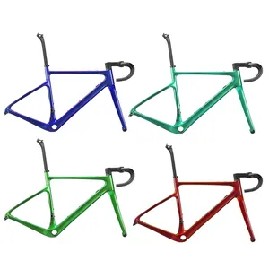 Kunden spezifische Farbe T1100 700C Voll carbon Flach montage Scheiben bremse Kies Fahrrad rahmen Durch Achse 40 Reifen Carbon Kies Fahrrad rahmen