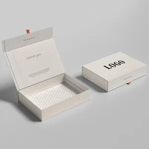 صندوق هدايا ورقي فاخر من الورق المقوى الصلب على شكل كتاب صناديق هدايا بغطاء ممغنط مع قفل ممغنط