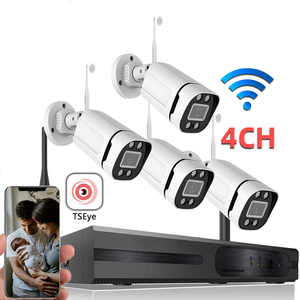 Système de caméra CCTV Wifi 4CH 5MP, audio unidirectionnel, vision nocturne couleur, détection de mouvement, caméra de sécurité réseau étanche IP67 - Product Image 1