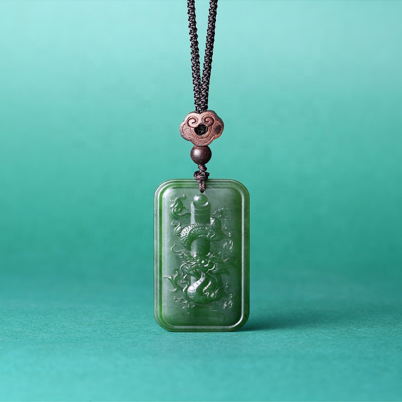 HMOIS Jade Jewelry Wholesale Real Dragon Jade Jewelry Green Jade Pendants for Women