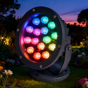 High-Power RGB LED Garden <strong>Outdoor</strong> <strong>Tree</strong> <strong>Lights</strong> IP65 Waterproof Ground-Inserted Landscape Aluminum Body Remote Control Electric - Product Image 1