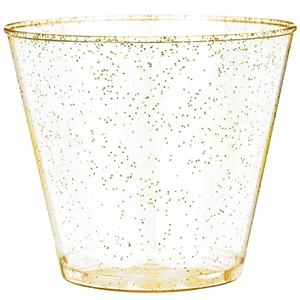 Pleine couleur 9oz 10oz 12oz 14oz 16oz PS en plastique crème glacée boissons froides vin jetable brillant paillettes tasses pour fête anniversaire - Product Image 2