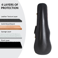 YH-XTQ-1EY étui rigide en cuir PU solide pour violon avec serrure pour instruments de musique à cordes et accessoires
